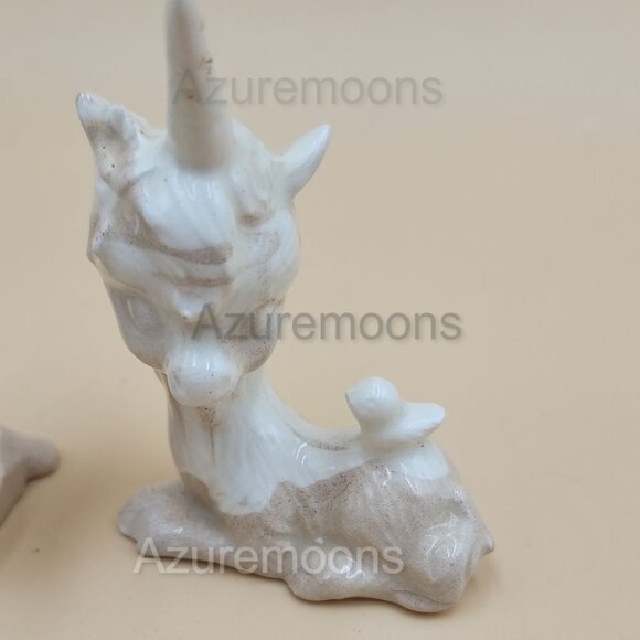 Ceramic Unicorn Figurines lusterware  set of 2 - Picture 8 of 9